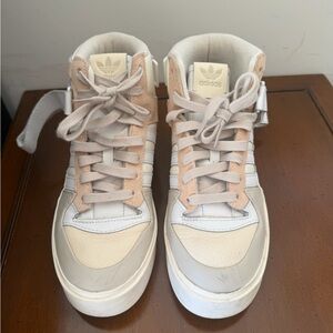 Adidas Women’s Size 9 Forum Bonega Mid Sneaker- 'Ecru Tint Bliss Orange'